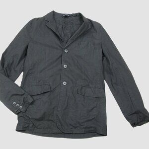 Pop Icon Men's Matte Black Cotton Button Front Blazer Size Medium